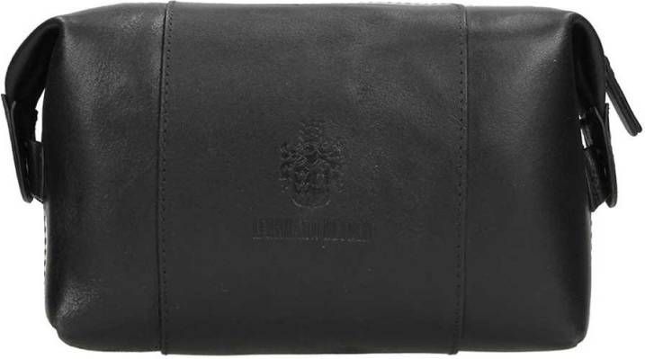 Leonhard Heyden leren Dakota toilettas zwart