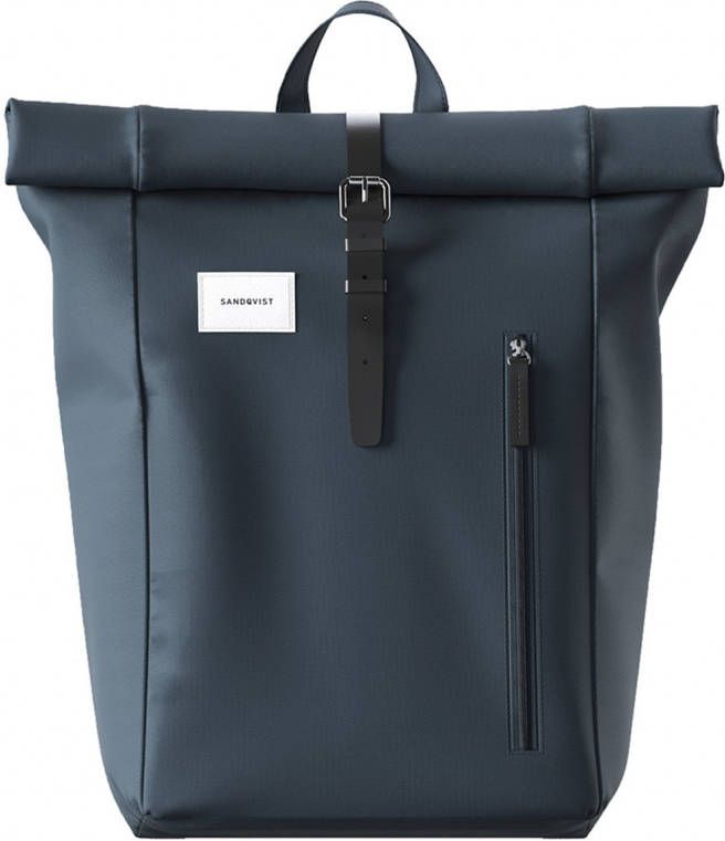 Sandqvist Dante dark slate with black leather backpack