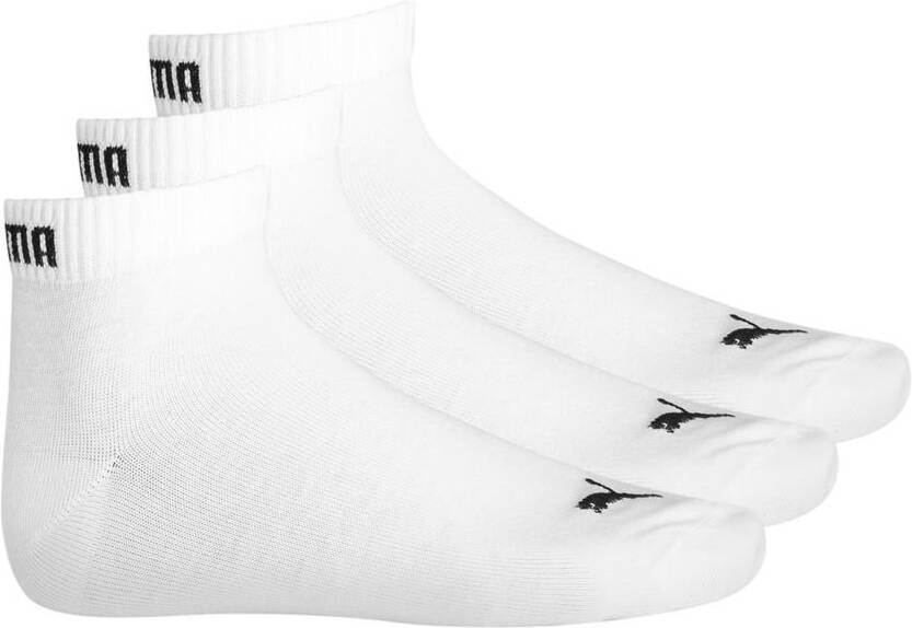 Puma Tripack Calcetines Blancos Tobilleros Logo , Wit, Dames