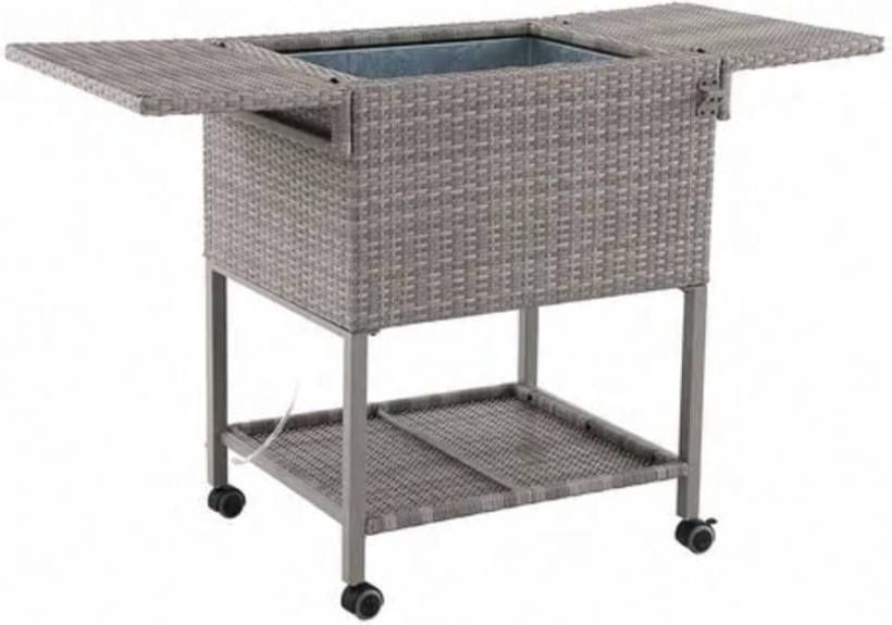 AXI Retro Cooler Wicker look Bruin Outdoor Koeler Op Wielen Met 76l Inhoud