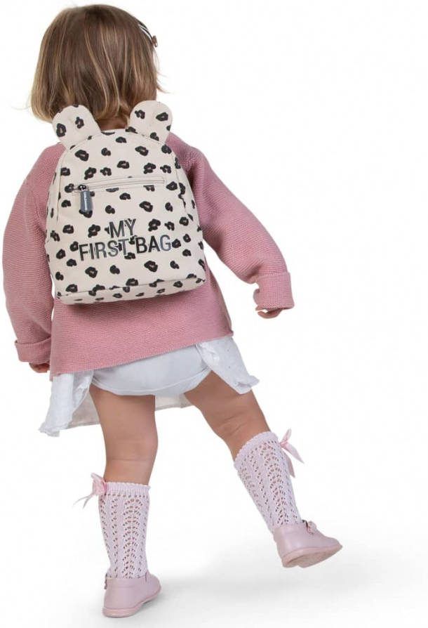 Childhome Kinderrugzak My First Bag luipaardmotief canvas