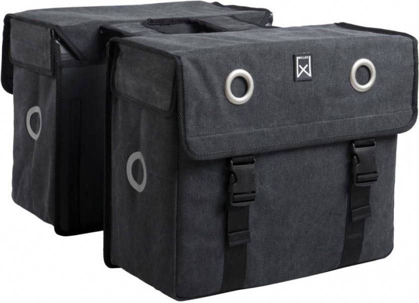 Willex Dubbele fietstas Canvas 52 liter zwart