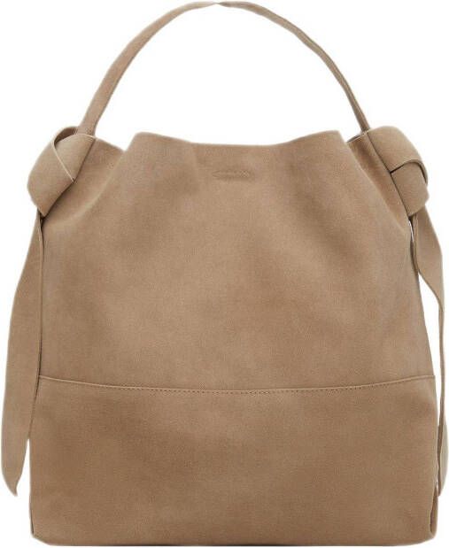 Mango Margot schoudertas van suè, de