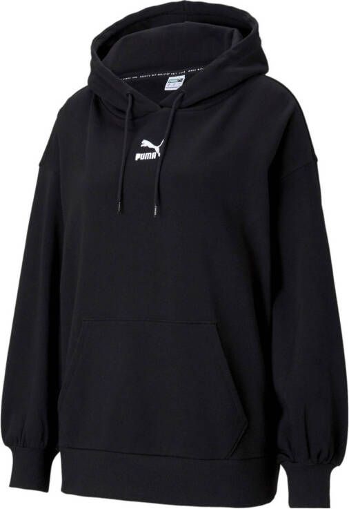 Puma Classic Oversized Ober The Head Dames Hoodies Black 98% Katoen, 2% Elastaan
