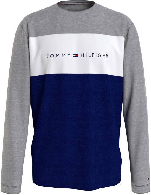 Tommy Hilfiger T shirts Cn Long Sleeve Tee Logo Flag Grijs