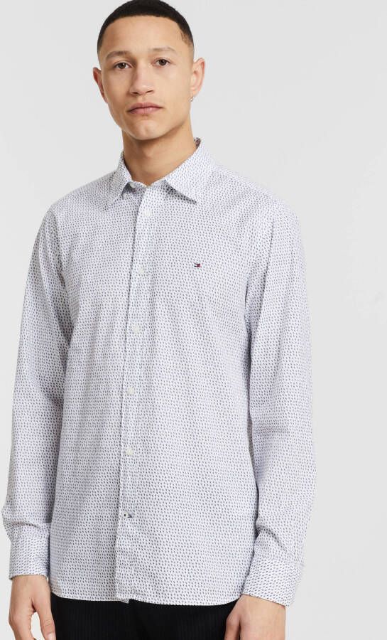 Tommy Hilfiger regular fit overhemd van biologisch katoen white/carbon navy